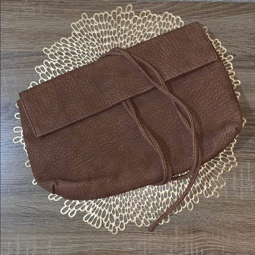 Large Leather Wrap Clutch | Snap Closure - Picture 1 of 8